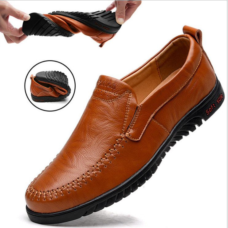 Men Shoes Genuine leather Comfortable Men Casual Shoes Footwear Chaussures Flats Men Slip On Lazy Shoes Zapatos Hombre - Snapitonline