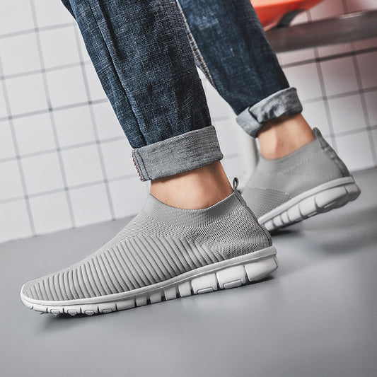 Men Walking Shoes Lightweight Breathable Sneakers 2020 Summer Men Casual Shoes Large-sized Flats Slip-on Sneakers Men Shoes - Snapitonline