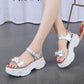 Jewelry Wedge Heel Transparent Rhinestones Sandals - Snapitonline