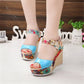Wedge Sandals Female Floral Bowknot Platform High Heel - Snapitonline