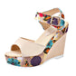 Wedge Sandals Female Floral Bowknot Platform High Heel - Snapitonline