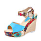 Wedge Sandals Female Floral Bowknot Platform High Heel - Snapitonline