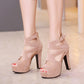 Suede Platform Sandals With High Heels - Snapitonline