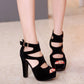 Suede Platform Sandals With High Heels - Snapitonline