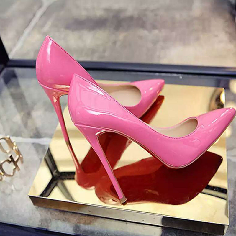 Stiletto Spring And Autumn Pumps Women's 12 Cm Sexy Single Shoes - Snapitonline