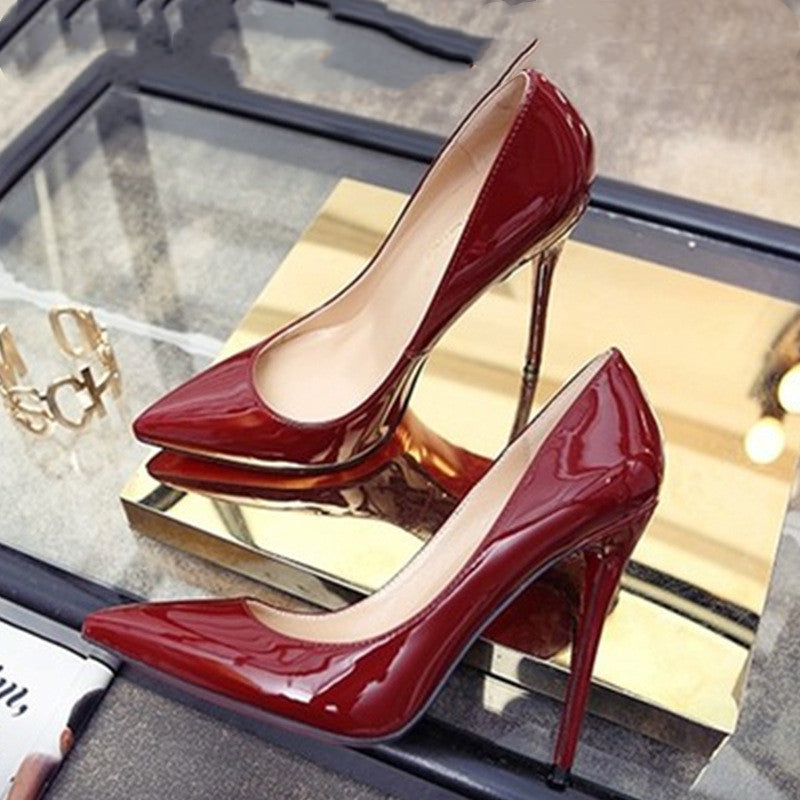 Stiletto Spring And Autumn Pumps Women's 12 Cm Sexy Single Shoes - Snapitonline