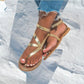 Strappy Flip Flops Flat Sandals - Snapitonline