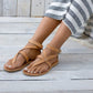 Strappy Flip Flops Flat Sandals - Snapitonline