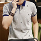 Short Sleeve T-shirt Men''s One Summer Men''s Thin Polo Shirt Fawn Print Lapel T-Shirt Large - Snapitonline