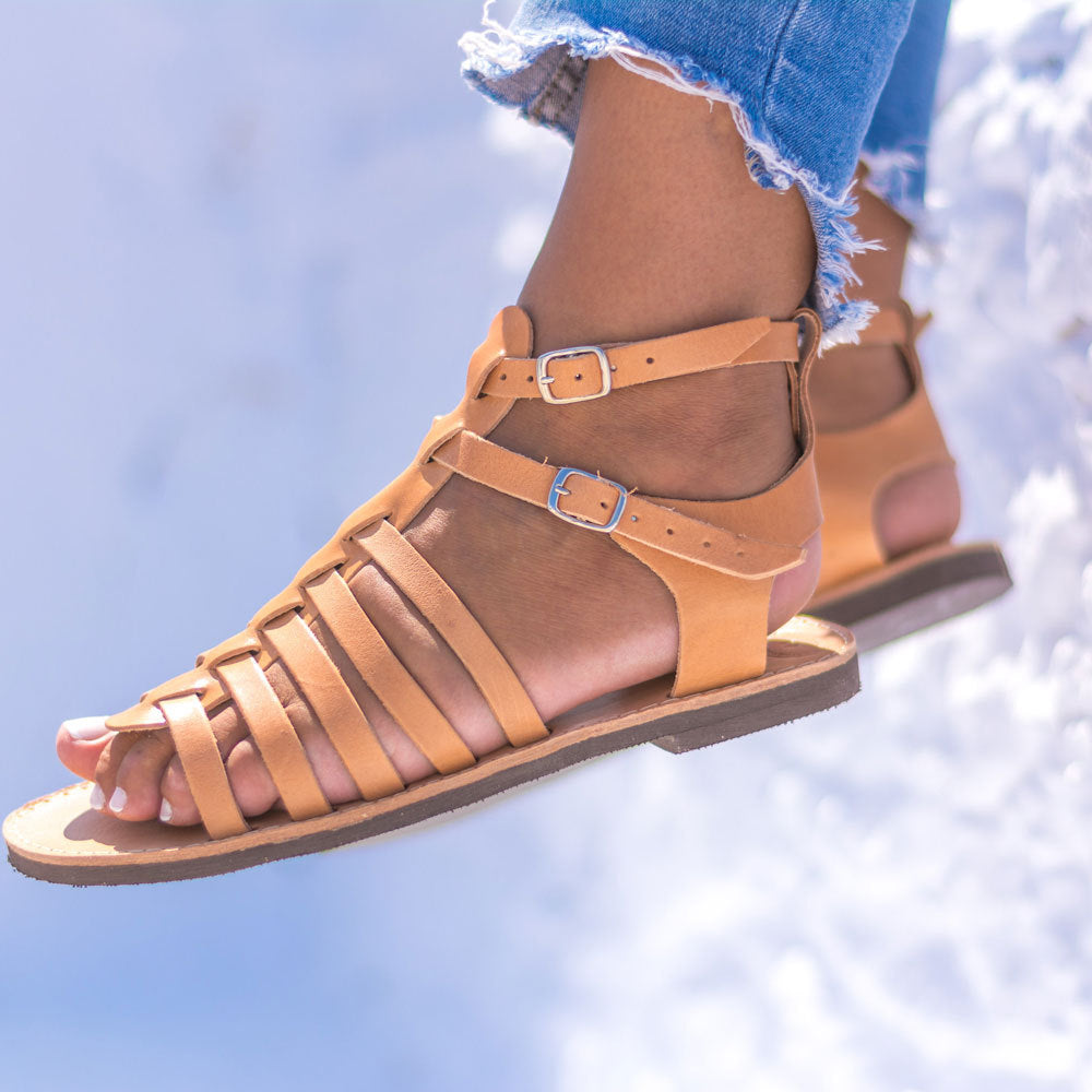 Retro Literary Hollow Flat Sandals - Snapitonline