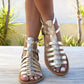 Retro Literary Hollow Flat Sandals - Snapitonline