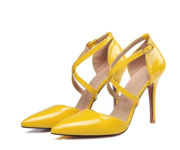 Womens Pumps Shoes Dorsay Ankle Strap Thin Heels - Snapitonline