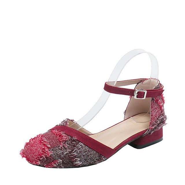 Womens Flats Shoes Ankle Strap Dorsay Low Heels - Snapitonline