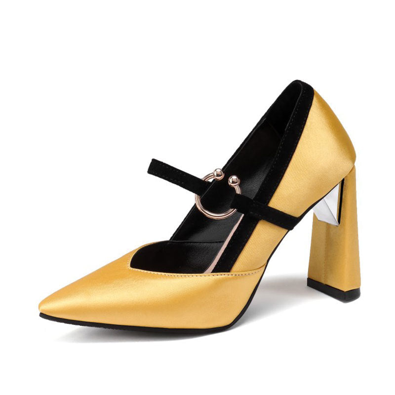 Womens Pumps Shoes Mary Jaen Stiletto High Heels Strange Pointed Toe - Snapitonline