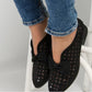 Womens Flats Shoes Loafers Low Heels Bowtie Pointed Toe Leather - Snapitonline