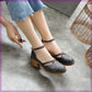 Womens Pumps Shoes Dorsay Ankle Strap Low Square Heels - Snapitonline