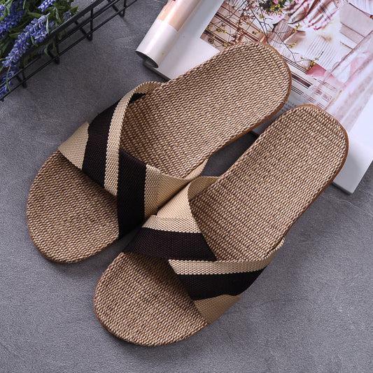 Non-slip home slippers and linen slippers - Snapitonline