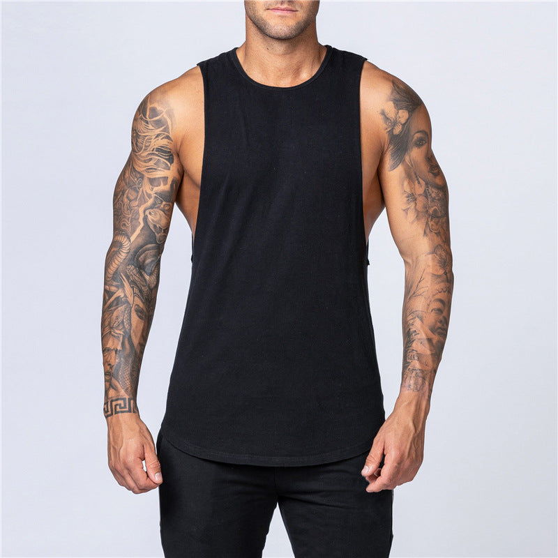 Plain bodybuilding sleeveless vest men - Snapitonline