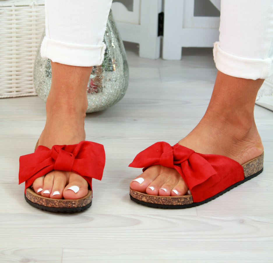 Summer Women Slip On Sandals Comfy Shoes Casual Slides Bow-Knot  Beach Slippers - Snapitonline