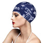 1PC  Fashion Swimming Cap Men/Women Flowers Printed Long Hair Sports Swim Pool Bathing Hat Elastic Nylon Turban Sports Accessory Snapitonline