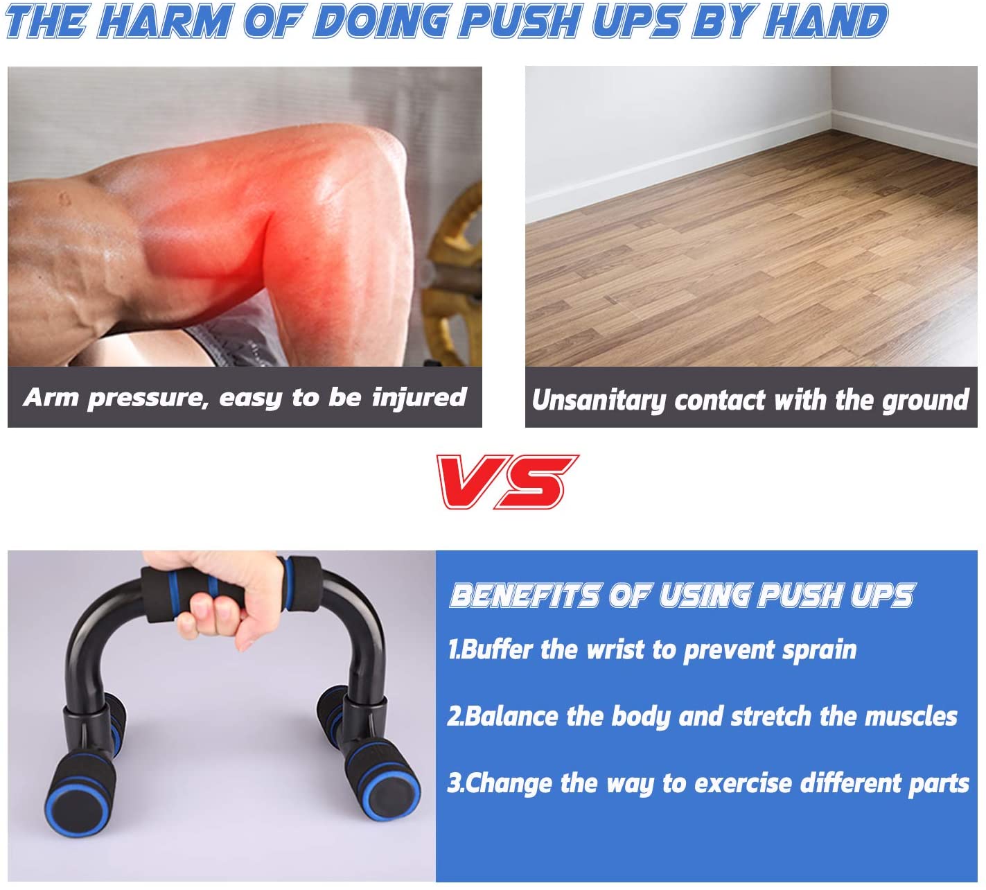 1Pair Push Ups Stands Grip Fitness Equipment Handles Chest Body Buiding Sports Muscular Training Push up racks Snapitonline