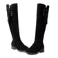 High-brushed Leather Boots Low-heel High Boots Martin Boots - Snapitonline