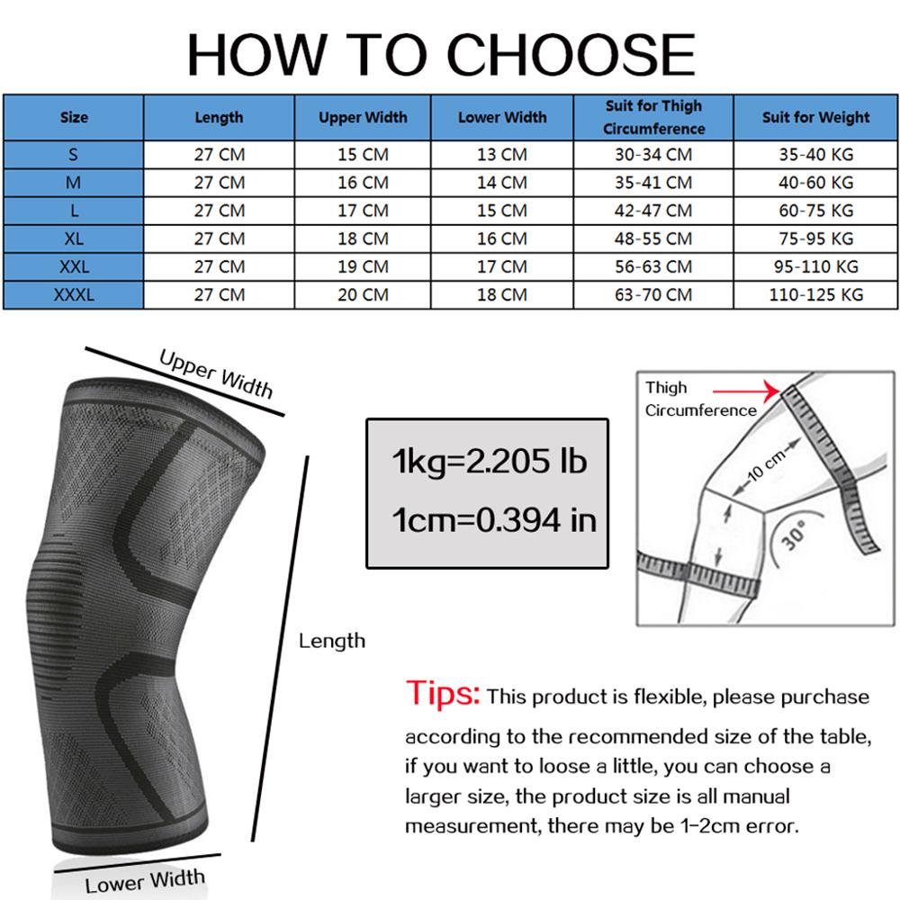 2 Pcs Elastic Knee Pads Nylon Sports Kneepad Fitness Protective Gear Patella Brace Support Running Basketball Volleyball Snapitonline