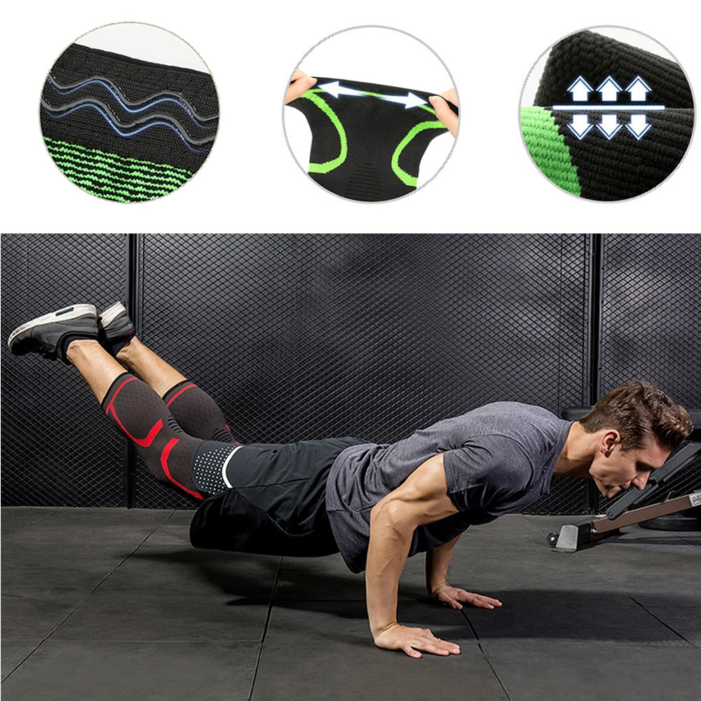 2 Pcs Elastic Knee Pads Nylon Sports Kneepad Fitness Protective Gear Patella Brace Support Running Basketball Volleyball Snapitonline