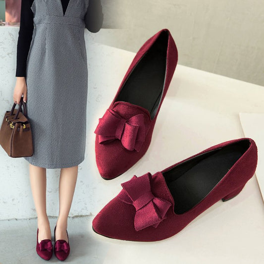 Pointy chunky medium heels high heels shoes - Snapitonline