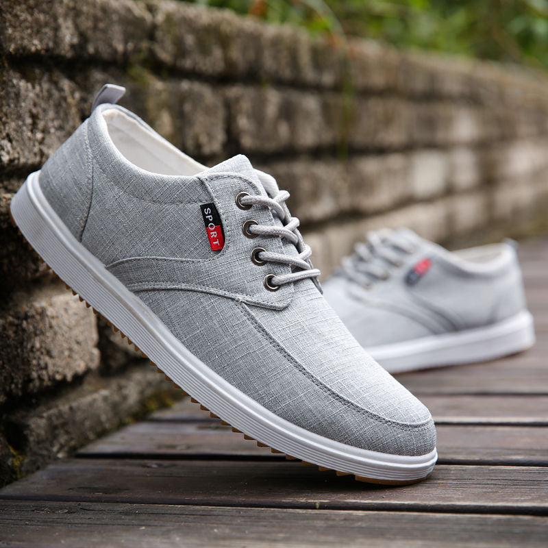 2020 Fashion Men's Shoes Spring Canvas Lace Up Flat High Quality Casual Men Footwear Breathable Handmade Driving Shoes for Male Snapitonline