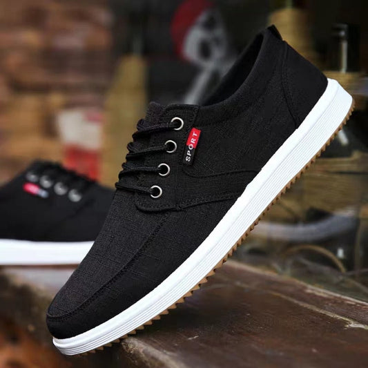 2020 Fashion Men's Shoes Spring Canvas Lace Up Flat High Quality Casual Men Footwear Breathable Handmade Driving Shoes for Male Snapitonline