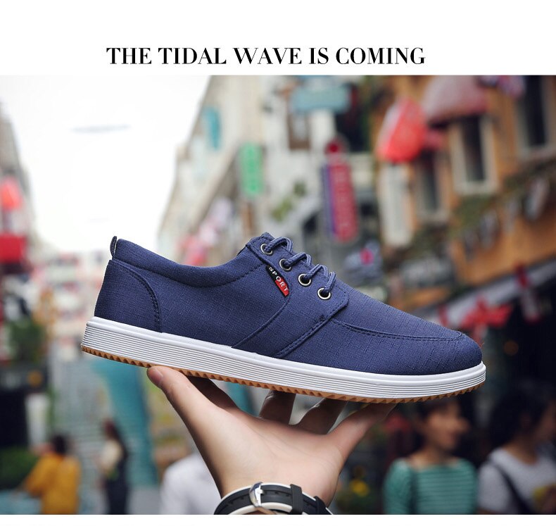 2020 Fashion Men's Shoes Spring Canvas Lace Up Flat High Quality Casual Men Footwear Breathable Handmade Driving Shoes for Male Snapitonline