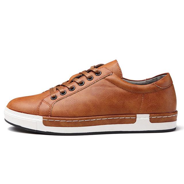 2021 Fashion New Men's Casual Shoes Handmade Vintage Men Shoes Luxury Brown Brand Male Shoes Genuine Leather Men&#39;s Leisure Shoes Snapitonline