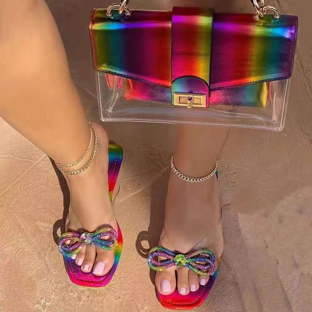 2021 Rubber Flip Flops Slippers Flat Pantofle Big Size Low Hawaiian New PU Hoof Heels Snapitonline