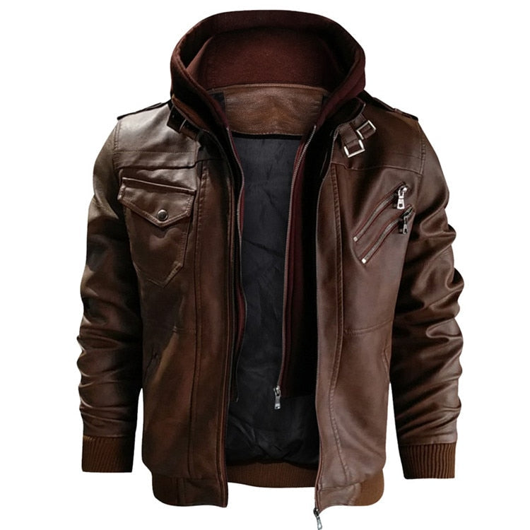 2022 New Mens Leather Jackets Autumn Casual Motorcycle PU Jacket Biker Leather Coats Brand Clothing EU Size Snapitonline