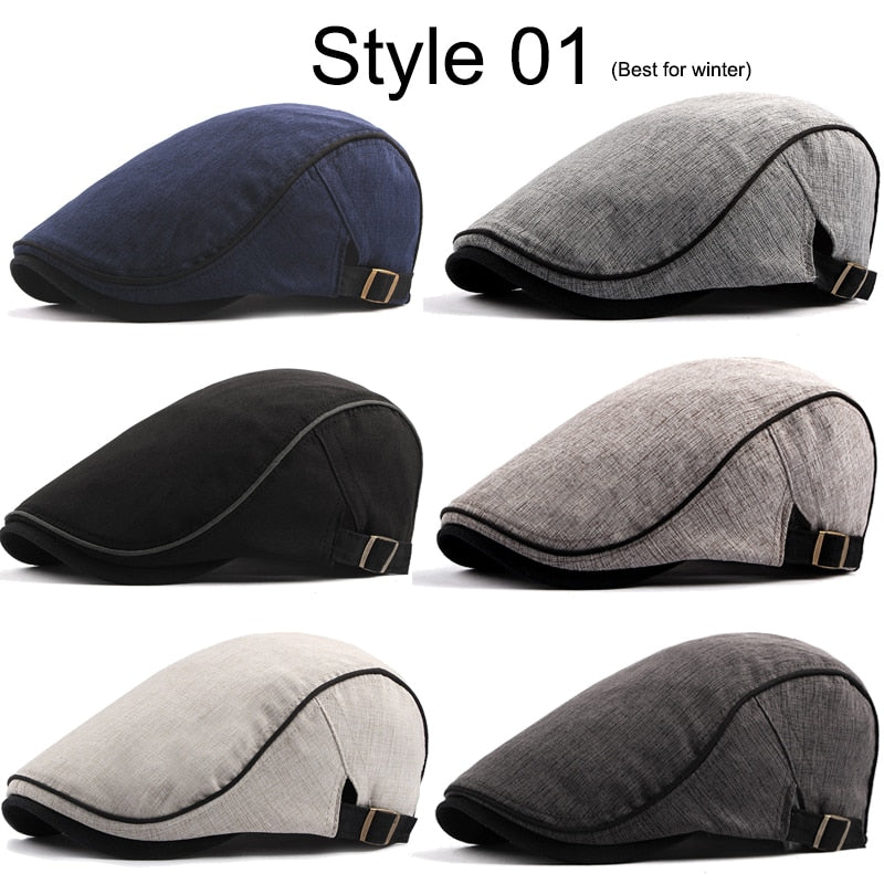 21 Types Men Berets 2021 Spring Autumn Winter Windproof Street Newsboy Beret Hat Retro England Hat Men Hats Peaked Painter Caps Snapitonline