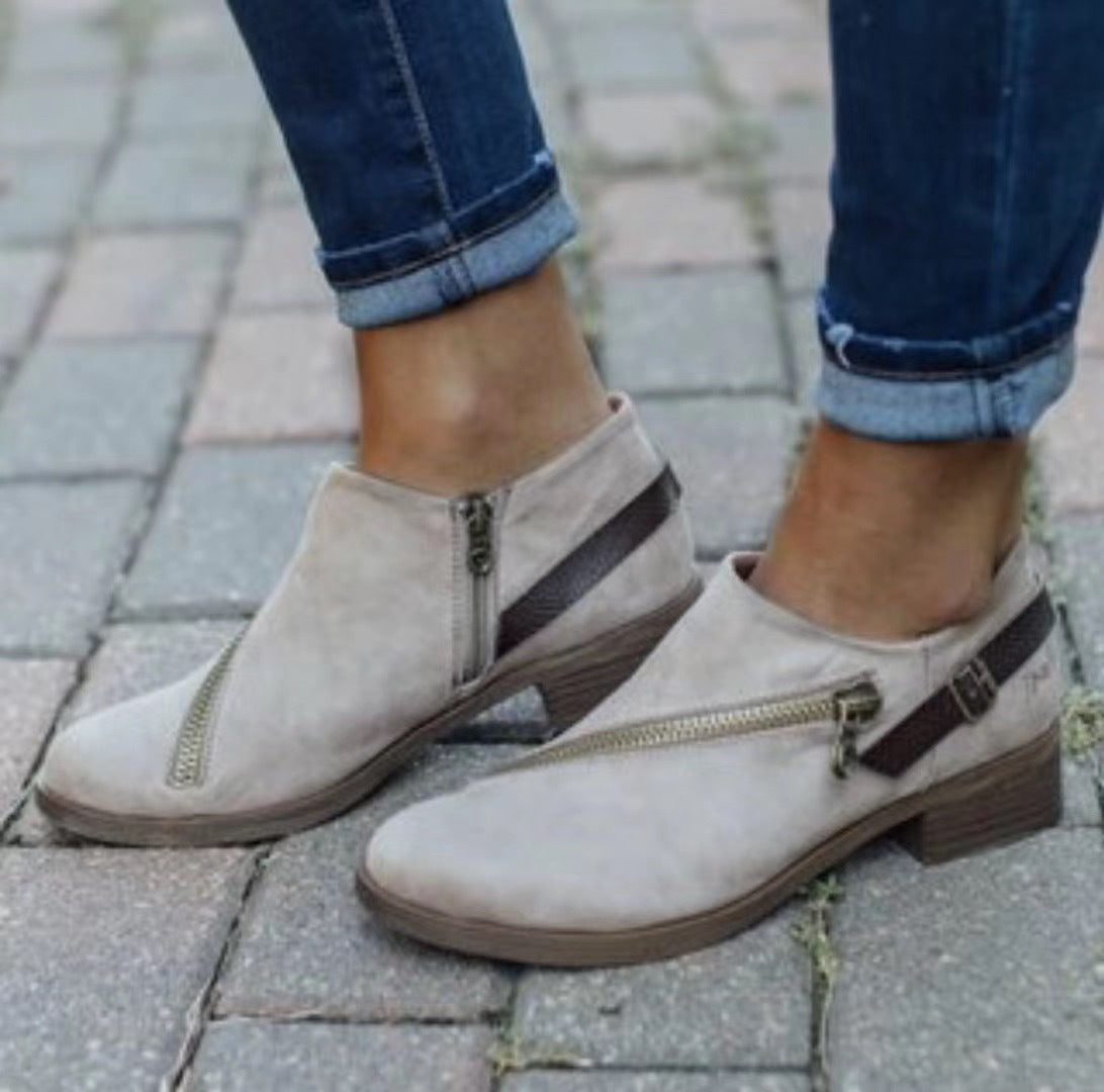 Zipper mid-heel short boots - Snapitonline