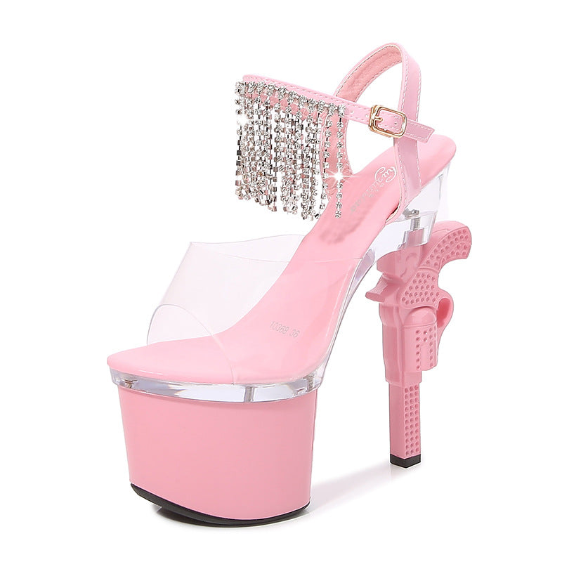 Muffin Sandals Super High Heels Transparent High Heels - Snapitonline