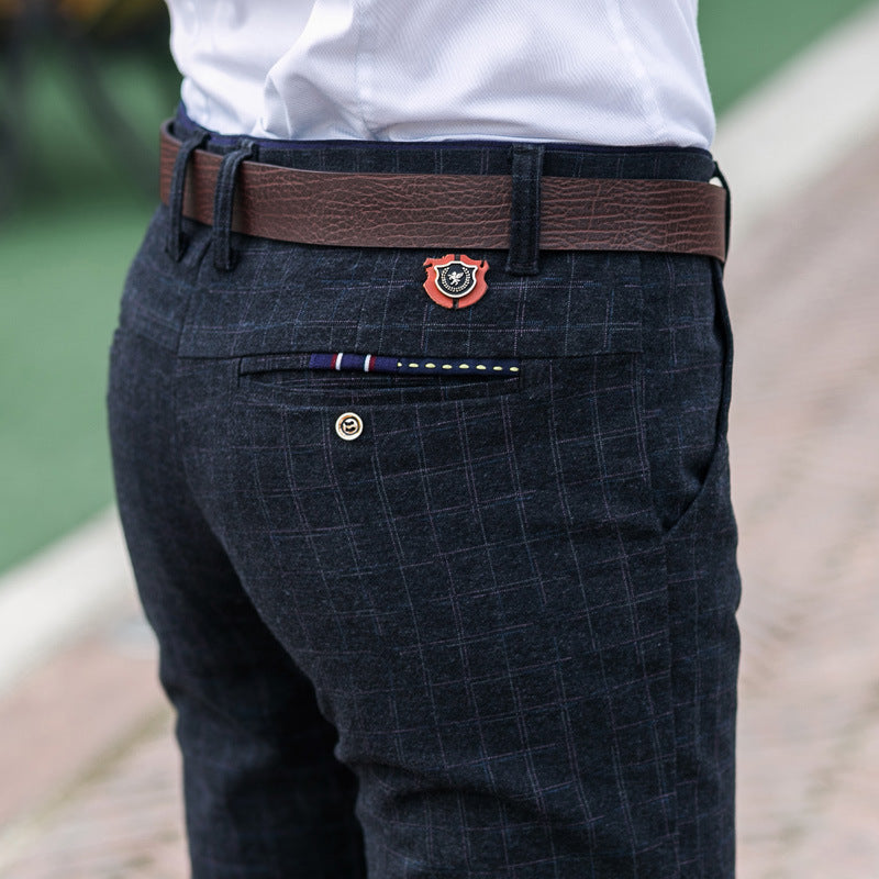 Straight Slim Korean Style Trendy All-match Youth Business Stretch Pants Men - Snapitonline