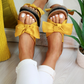 Summer Women Slip On Sandals Comfy Shoes Casual Slides Bow-Knot  Beach Slippers - Snapitonline