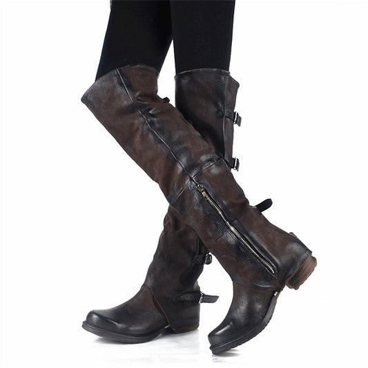 Long tube thick heel women's boots - Snapitonline