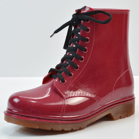 Ladies flat rain boots Martin rain boots water shoes - Snapitonline