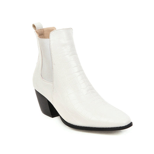 Pointy stone-lined ankle boots - Snapitonline
