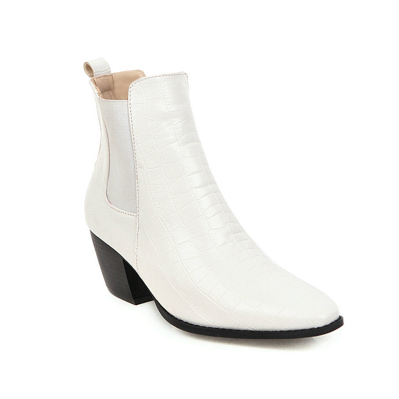 Pointy stone-lined ankle boots - Snapitonline