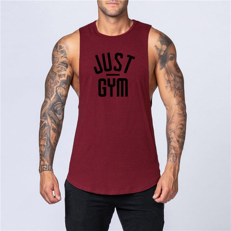Plain bodybuilding sleeveless vest men - Snapitonline