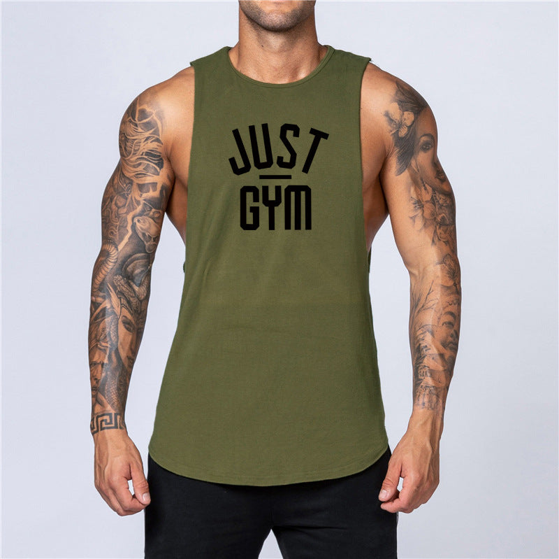 Plain bodybuilding sleeveless vest men - Snapitonline