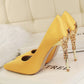 Pointy silver high heels - Snapitonline