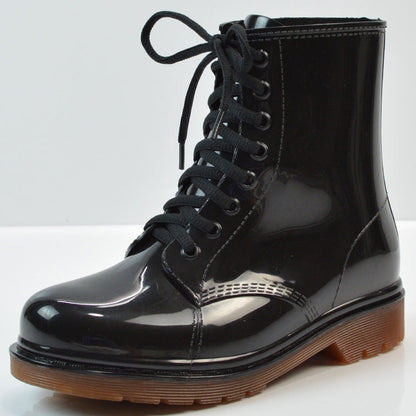 Ladies flat rain boots Martin rain boots water shoes - Snapitonline
