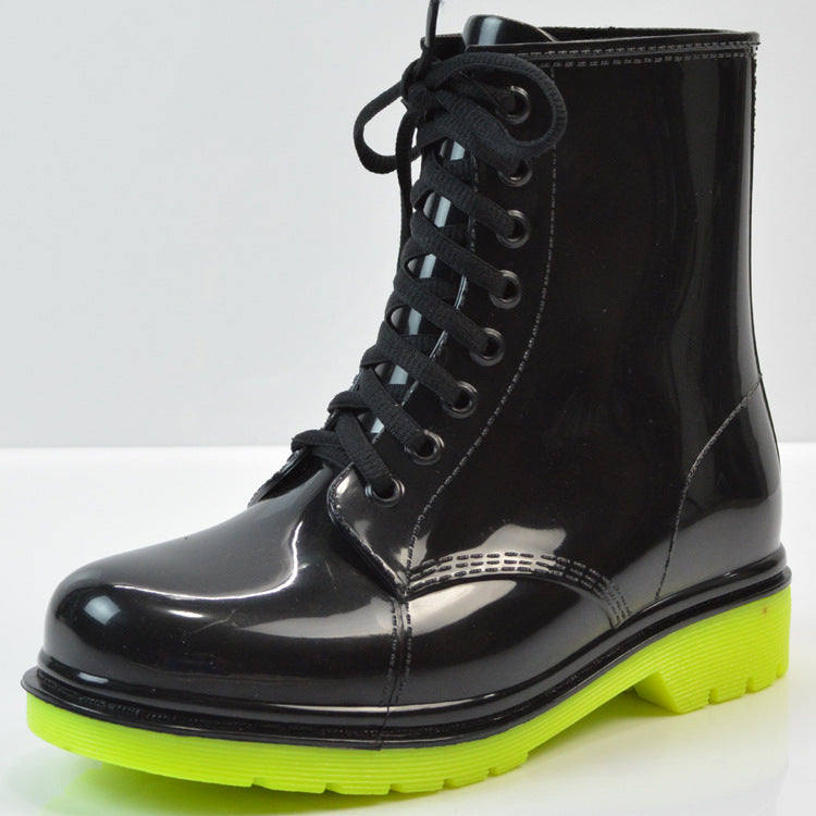 Ladies flat rain boots Martin rain boots water shoes - Snapitonline
