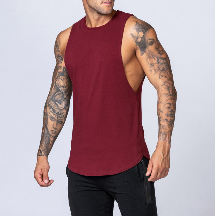 Plain bodybuilding sleeveless vest men - Snapitonline